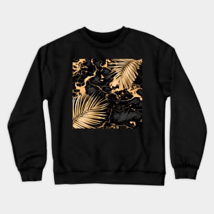 Black Gold marble and monstera Crewneck Sweatshirt